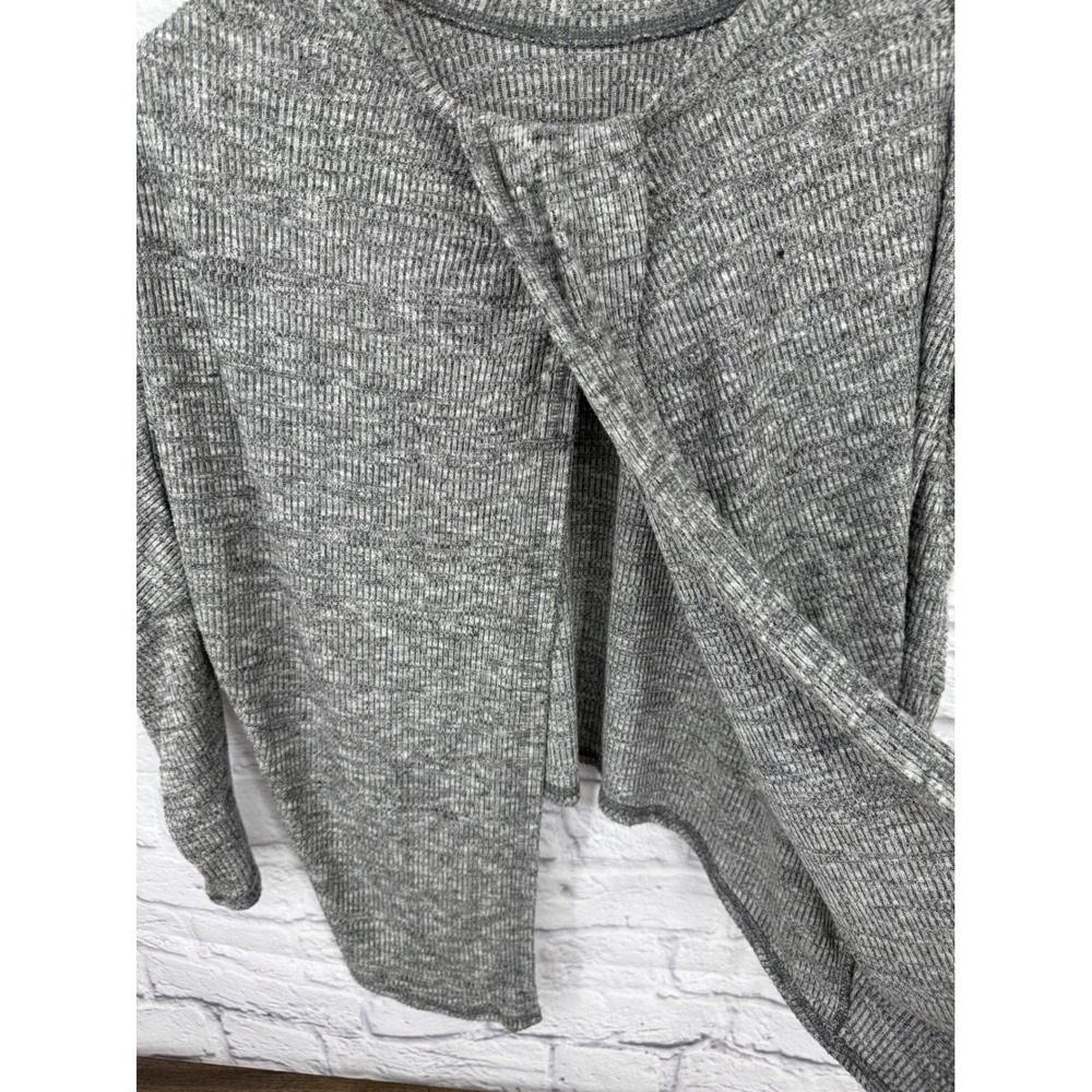 Matilda Jane Womens Gray Ribbed High Low Split Back Knit Top Size‎ Large - Picture 3 of 7